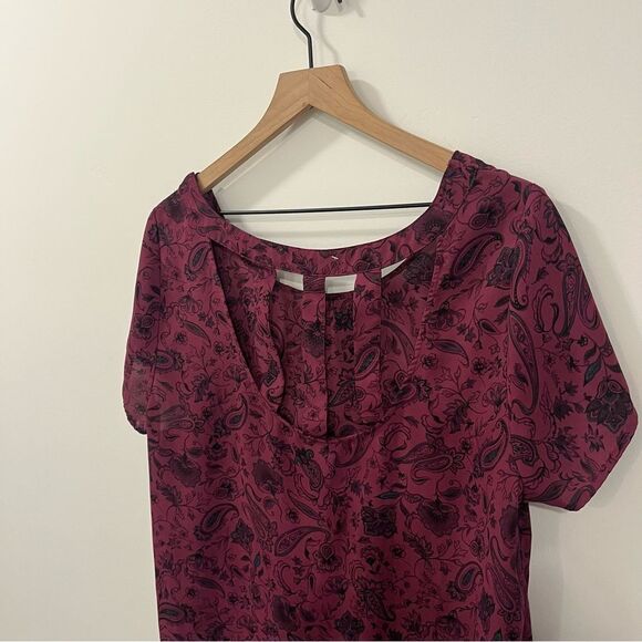Torrid Abbey Georgette Cage Back Blouse Size 0/Large/12 Paisley Print - Picture 8 of 13
